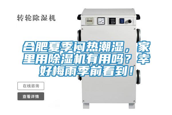 合肥夏季悶熱潮濕，家里用除濕機(jī)有用嗎？幸好梅雨季前看到！