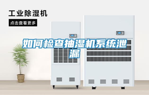 如何檢查抽濕機(jī)系統(tǒng)泄漏