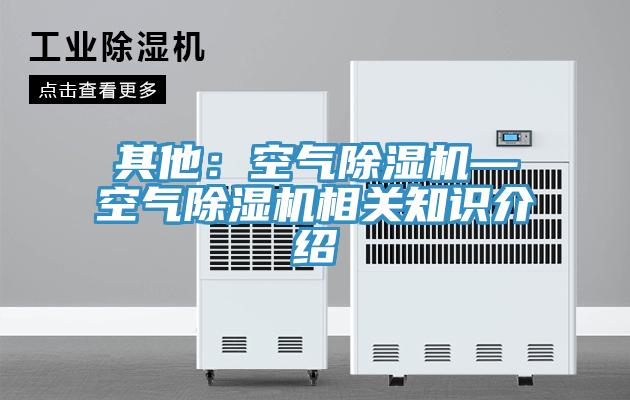其他：空氣除濕機—空氣除濕機相關知識介紹