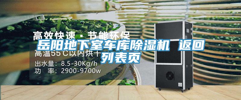 岳陽地下室車庫除濕機 返回列表頁
