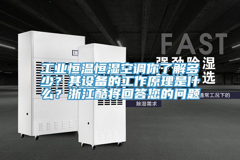 工業(yè)恒溫恒濕空調(diào)你了解多少？其設(shè)備的工作原理是什么？浙江酷將回答您的問題