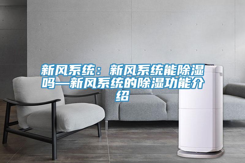 新風系統(tǒng)：新風系統(tǒng)能除濕嗎—新風系統(tǒng)的除濕功能介紹